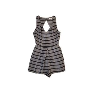 BCBGeneration Women's Silver Black Stripe Shorts Romper‎ Size 4